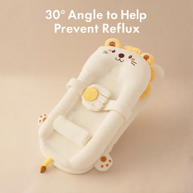30 degree adjustable incline on anti reflux baby lounger