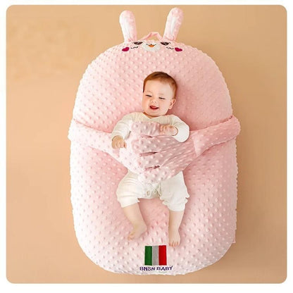 Anti reflux baby lounger Bunny Pink style with soft 3D minky fabric