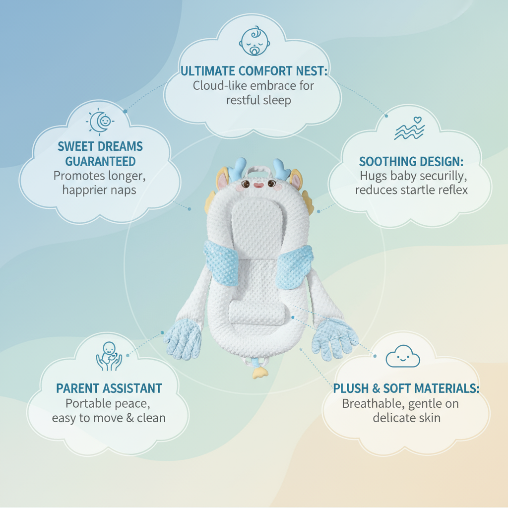 Anti reflux baby nest with 15 degree incline support pad