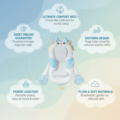 Anti reflux baby nest with 15 degree incline support pad