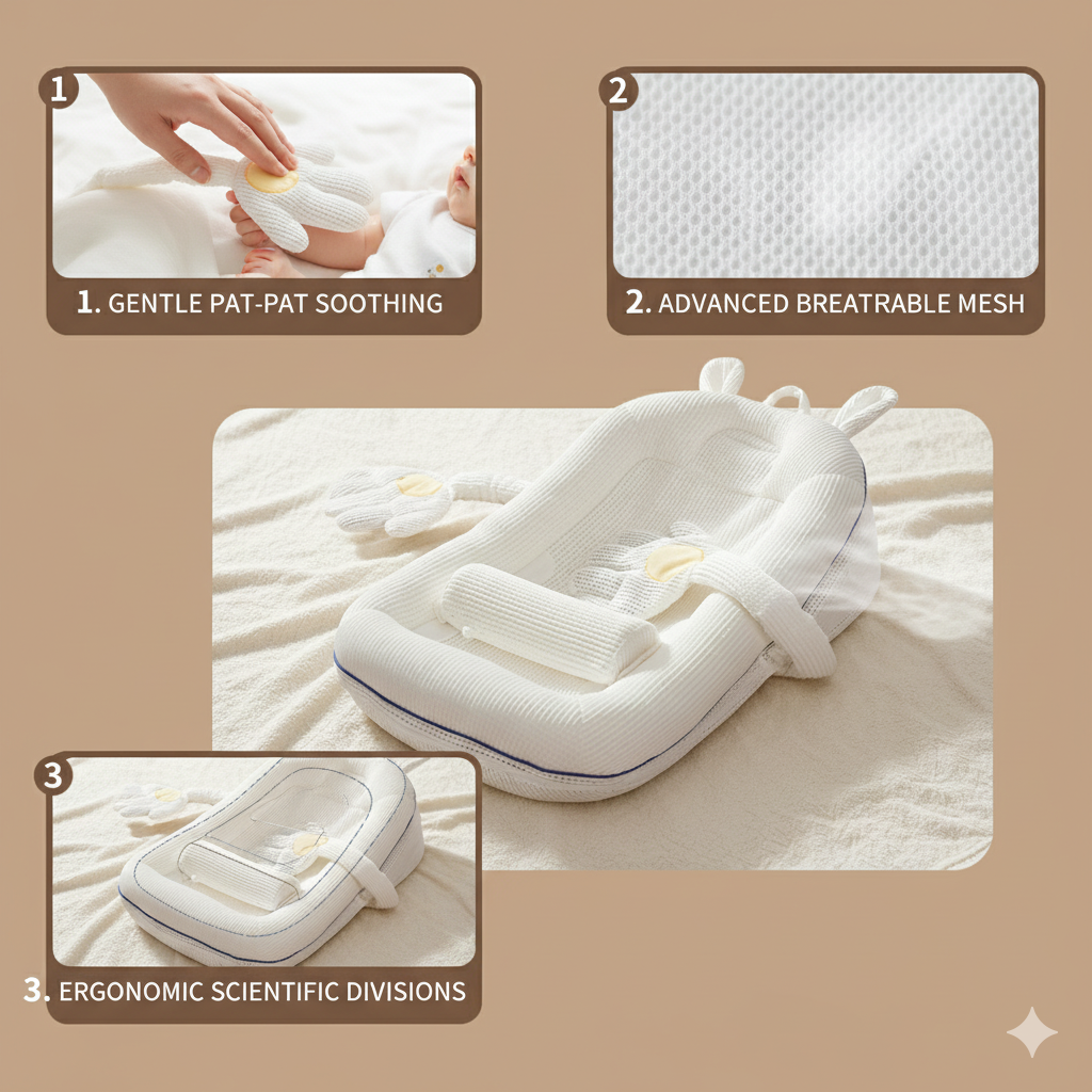Anti spill infant bed crib showing scientific elevation angle