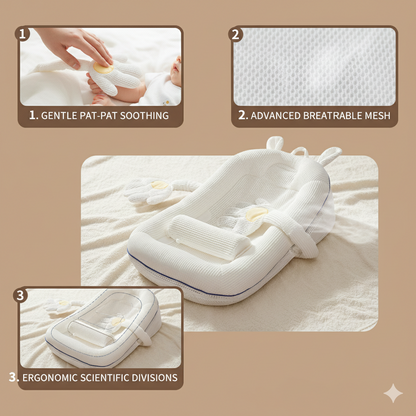 Anti spill infant bed crib showing scientific elevation angle