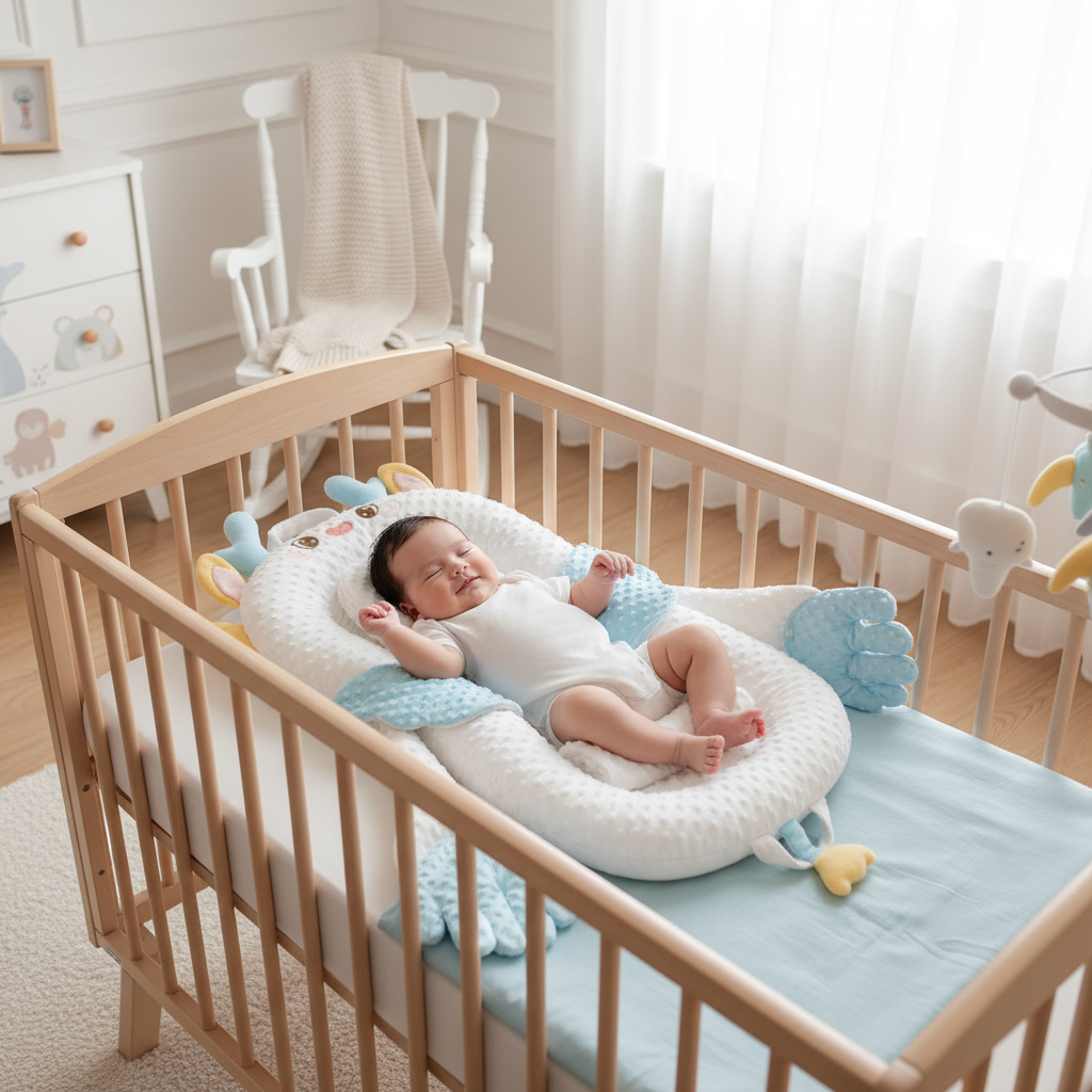 Automatic patting infant sleeper used in wooden baby crib