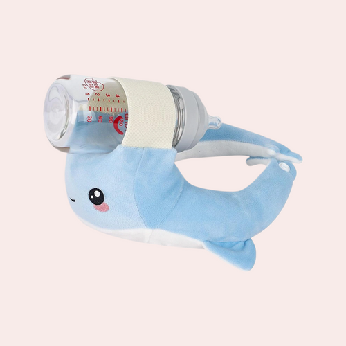 Blue whale baby bottle feeding support pillow