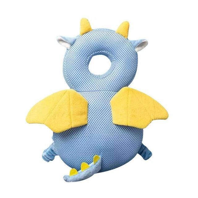 baby head protection pillow bee design, Infant safety cushion for crawling back view