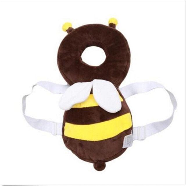 baby head protection pillow bee design, Infant safety cushion for crawling back view