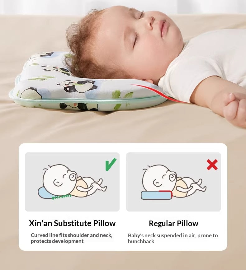 Side view of baby support pillow showing memory foam thickness and ergonomic contour