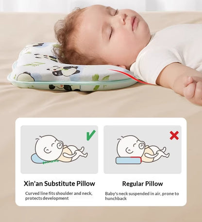 Side view of baby support pillow showing memory foam thickness and ergonomic contour