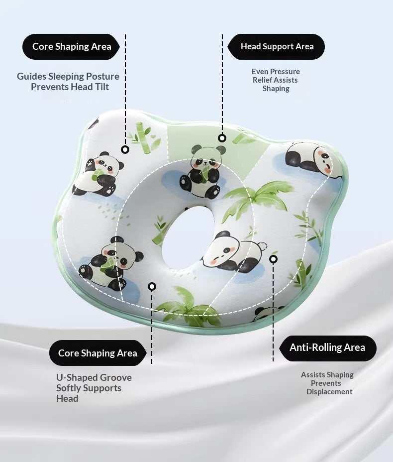 Side view of baby support pillow showing memory foam thickness and ergonomic contour