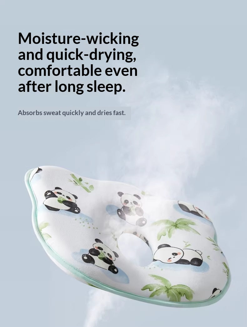 Side view of baby support pillow showing memory foam thickness and ergonomic contour