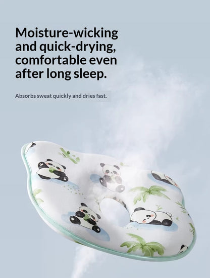 Side view of baby support pillow showing memory foam thickness and ergonomic contour