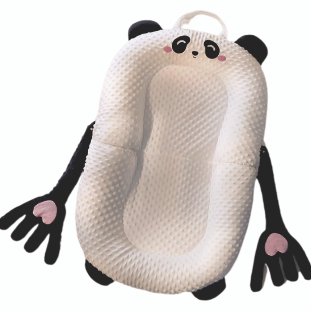 Biomimetic baby cuddle bed panda variant for newborn sleep support