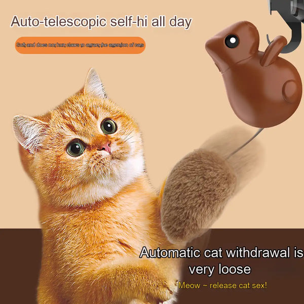 MEACAOFG Automatic cat teaser squirrel toys self hi boredom teaser cat stick kitten cat toys electric smart cat toys with