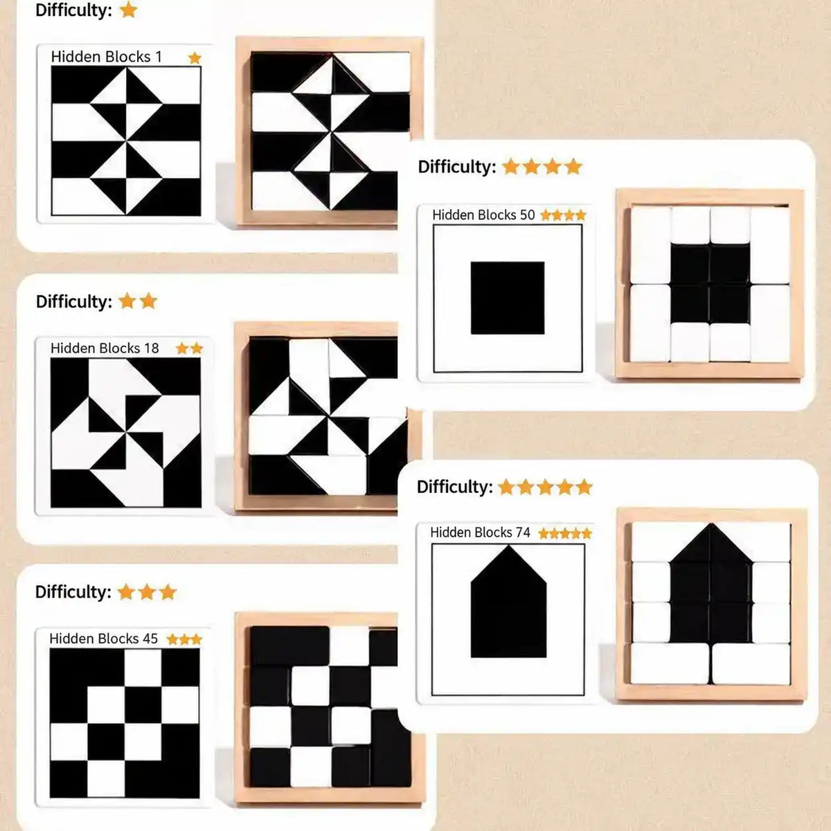 MEACAOFG Puzzle hidden block puzzle toys cultivate children's spatial thinking imagination ability parent-child interaction desktop games