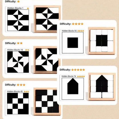 MEACAOFG Puzzle hidden block puzzle toys cultivate children's spatial thinking imagination ability parent-child interaction desktop games