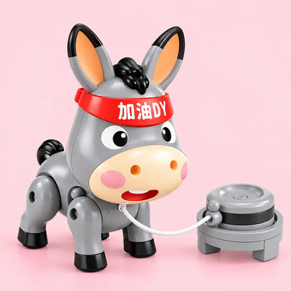 MEACAOFG Electric Musical Donkey Pull-Along Toy for Toddlers – Interactive Learning & Spinning Activity Toy