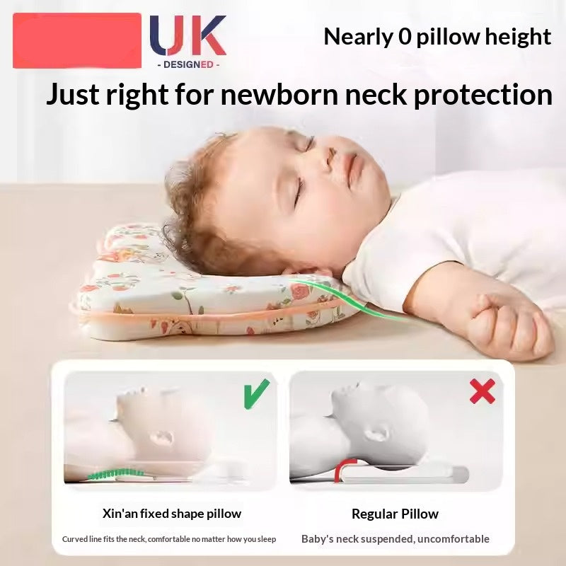 Side view of baby support pillow showing memory foam thickness and ergonomic contour.