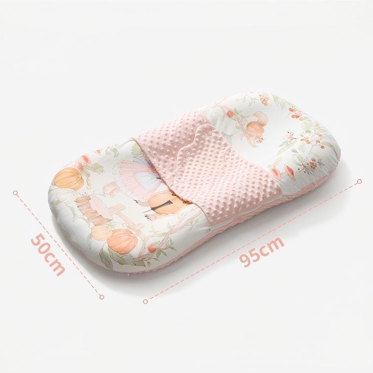 Reversible baby nest lounger with warm dotted minky fabric