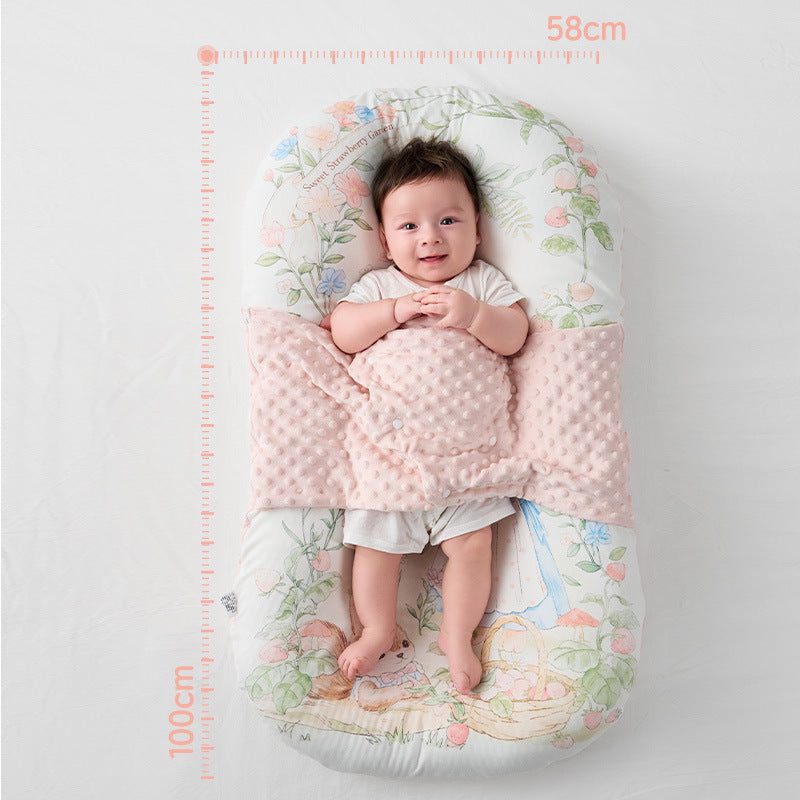 Ergonomic sleep pod for newborns featuring soft breathable cotton fabric