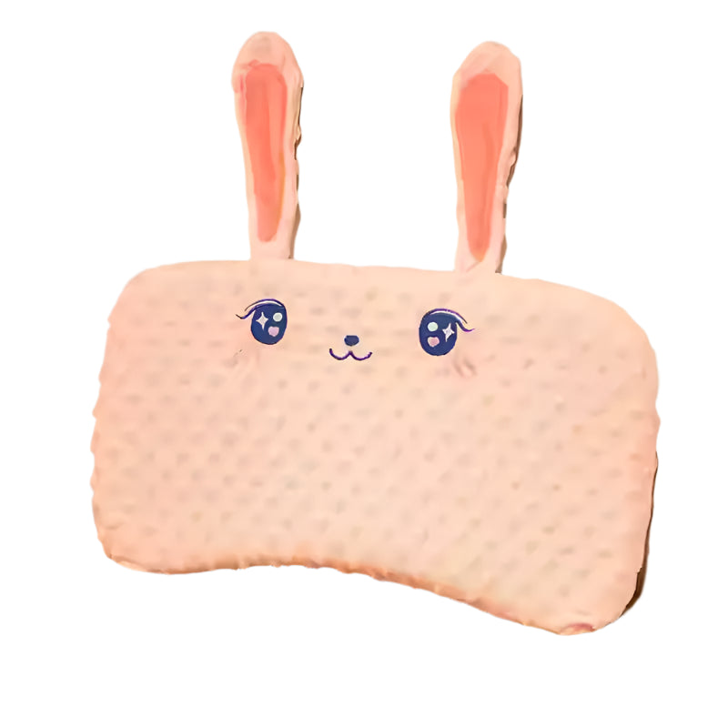 Pink rabbit shaped baby cooling pillow with breathable mesh for summer