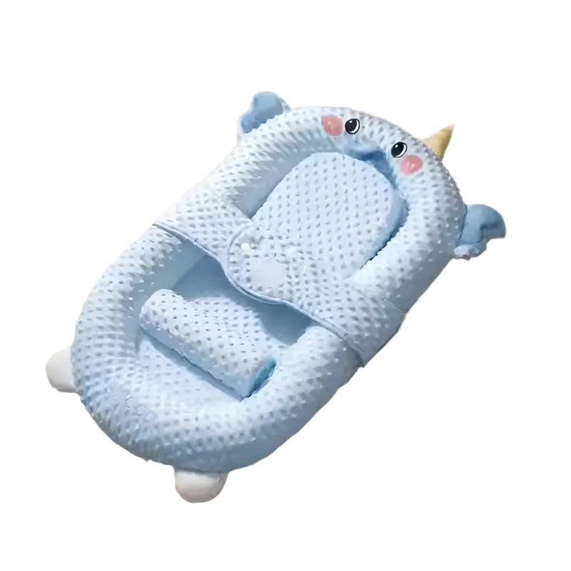 MEACAOFG Blue Elephant Cartoon Infant Soothing Rocker for Newborn Sleep