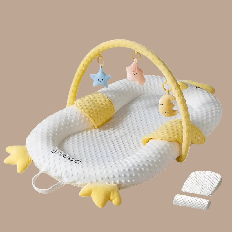 MEACAOFG Yellow Duck Baby Anti-Startle Bouncer Bed with Ergonomic Support