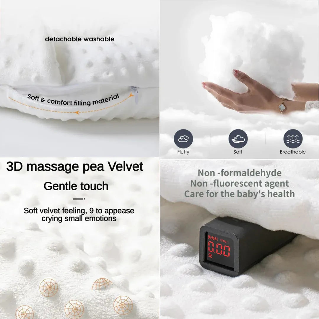 Close up view of breathable fabric and soft filling materials