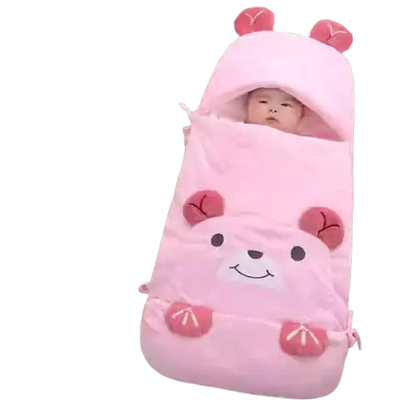 MEACAOFG Pink Rabbit Pattern Infant Sleep Sack with Triple-Layered Warmth