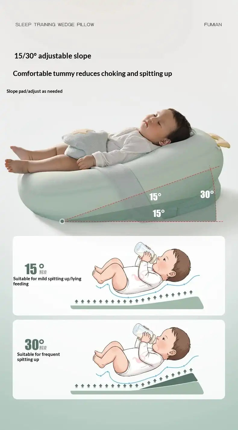 Luxury newborn baby lounger with ergonomic support pillow and breathable premium fabric