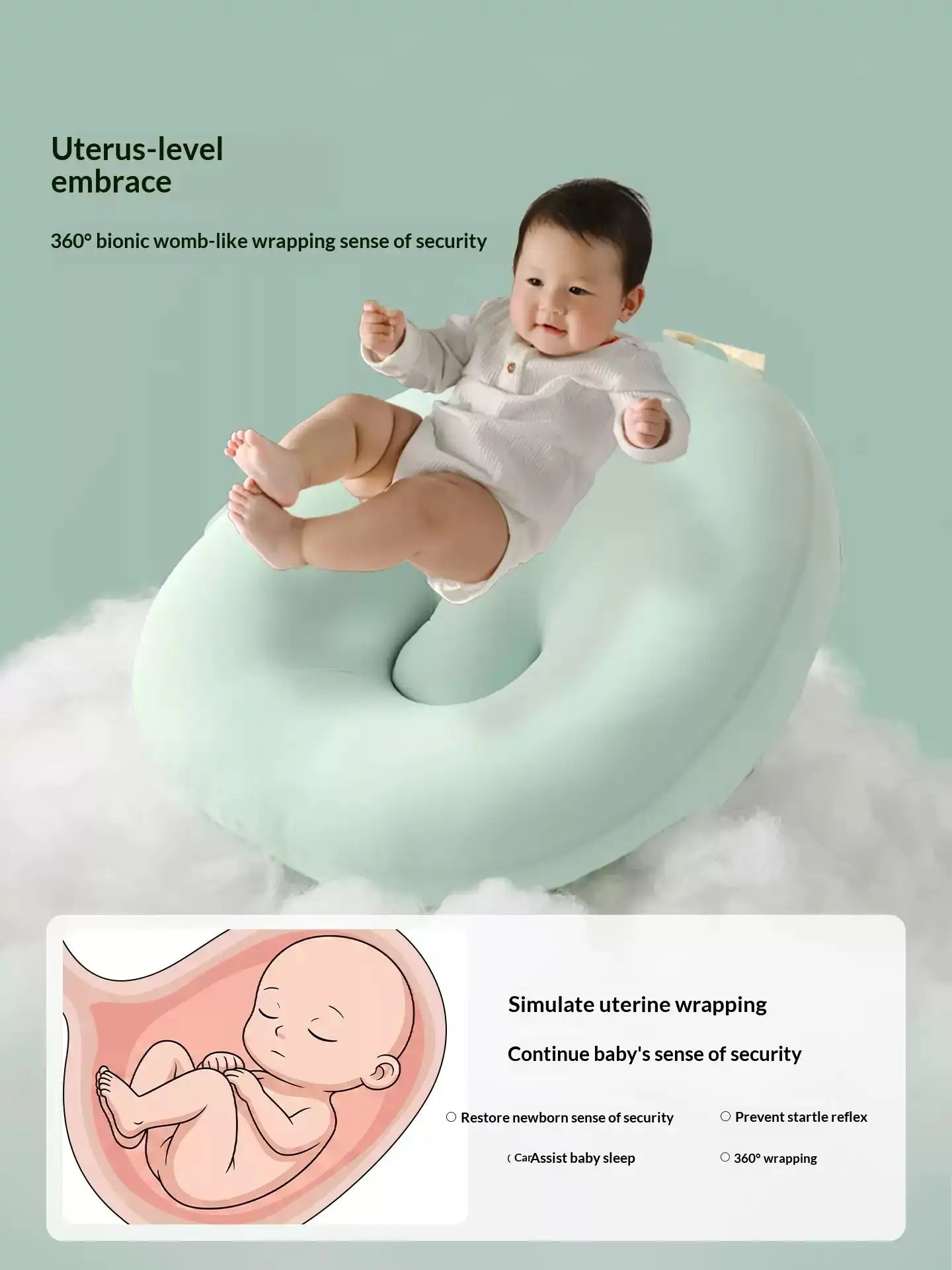 uxury baby lounger pillow with removable head shaping pillow