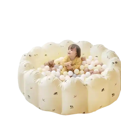 Luxury inflatable baby ball pit with soft walls for toddler sensory play