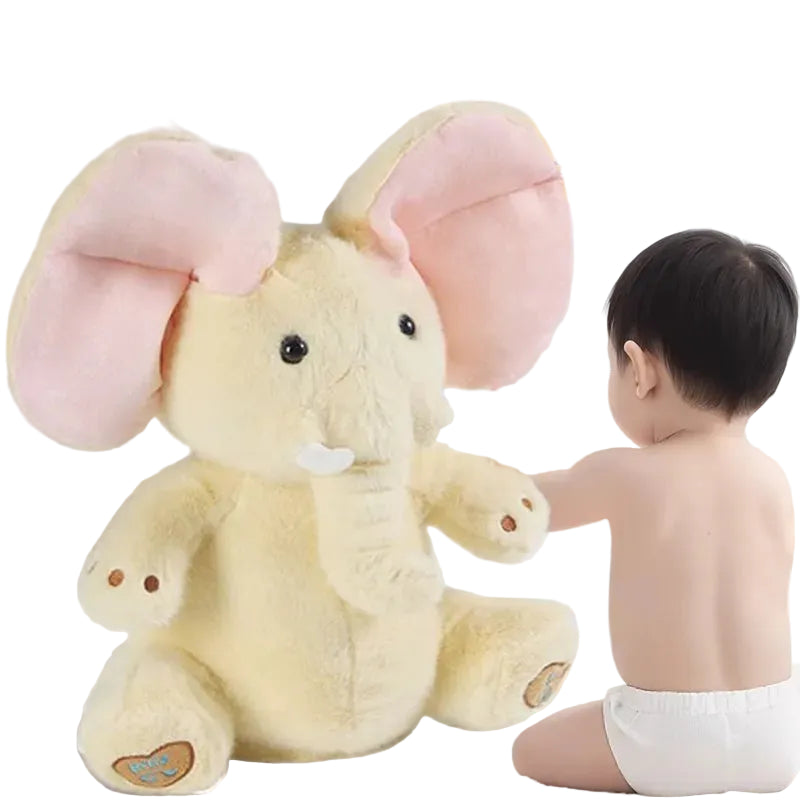 MEACAOFG Animated Peek-a-Boo Elephant with Flapping Ears and Singing Function