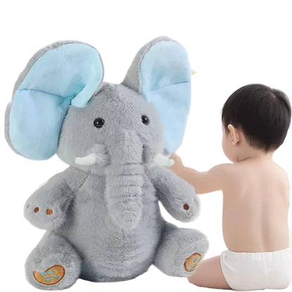 MEACAOFG Animated Peek-a-Boo Elephant with Flapping Ears and Singing Function