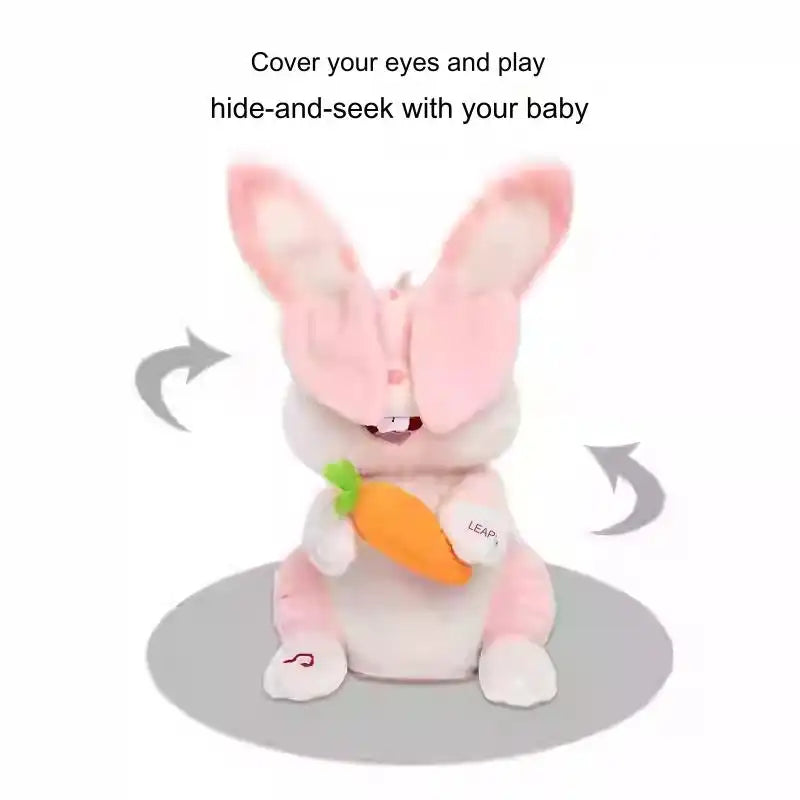 MEACAOFG Animated Peek-a-Boo rabbit with Flapping Ears and Singing 