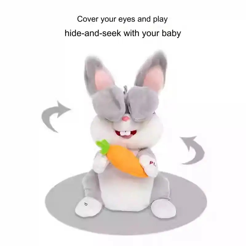 MEACAOFG Animated Peek-a-Boo rabbit with Flapping Ears and Singing Function