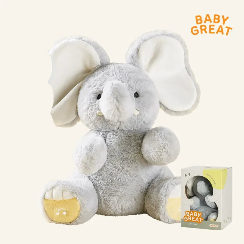 MEACAOFG Animated Peek-a-Boo Elephant with Flapping Ears and Singing Function