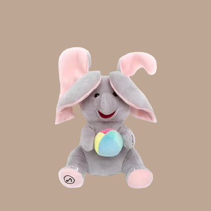 MEACAOFG Animated Peek-a-Boo Elephant with Flapping Ears and Singing Function