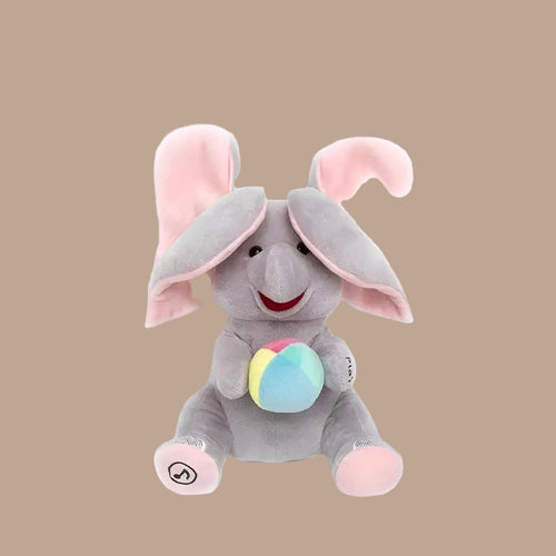 MEACAOFG Animated Peek-a-Boo Elephant with Flapping Ears and Singing Function