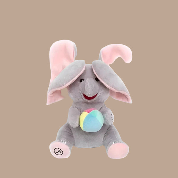MEACAOFG Animated Peek-a-Boo Elephant with Flapping Ears and Singing Function