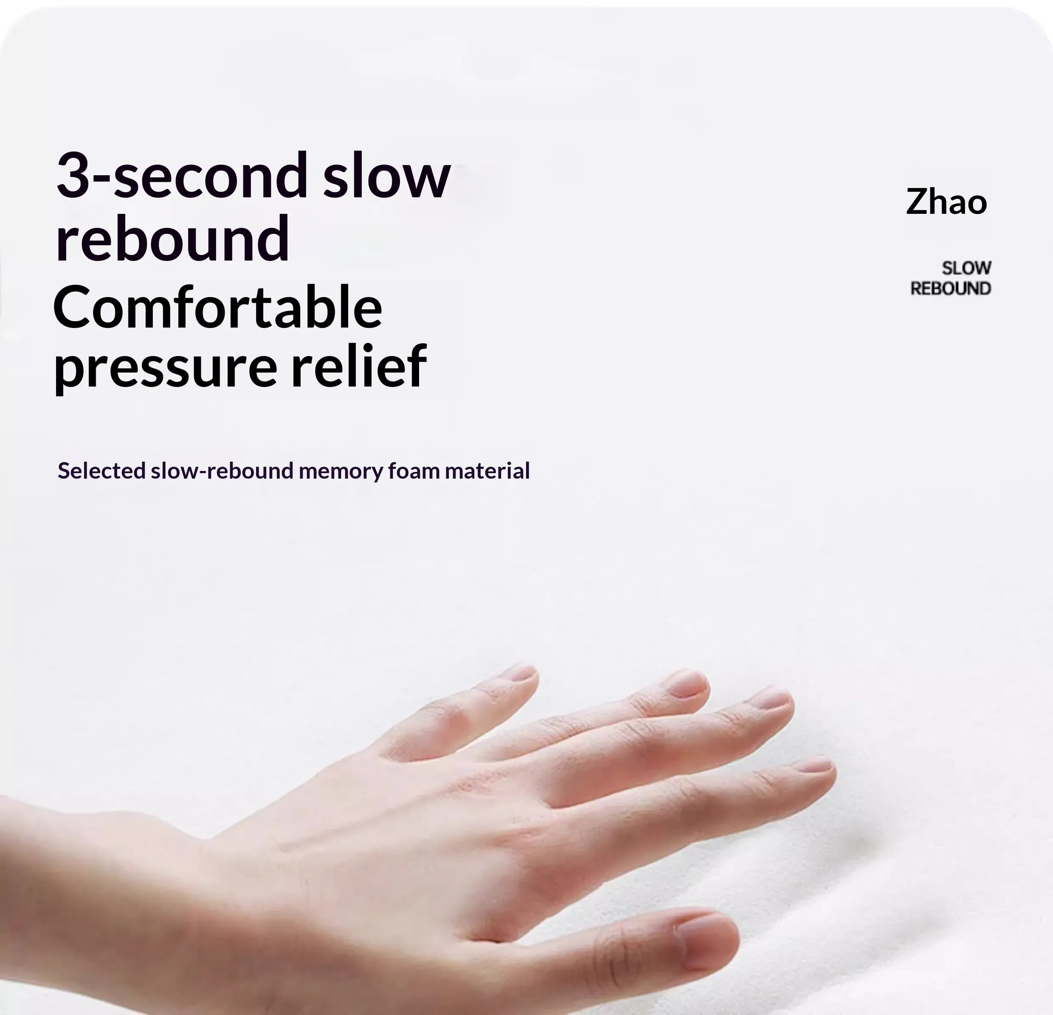 Three second slow rebound pressure relief foam
