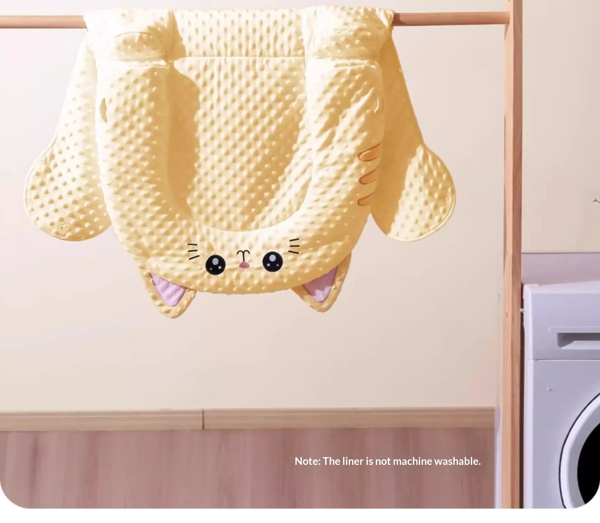 Removable and washable plush outer cover for baby bed