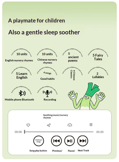 Breathable fabric detail of MEACAOFG Scallion soothing companion toy for newborns