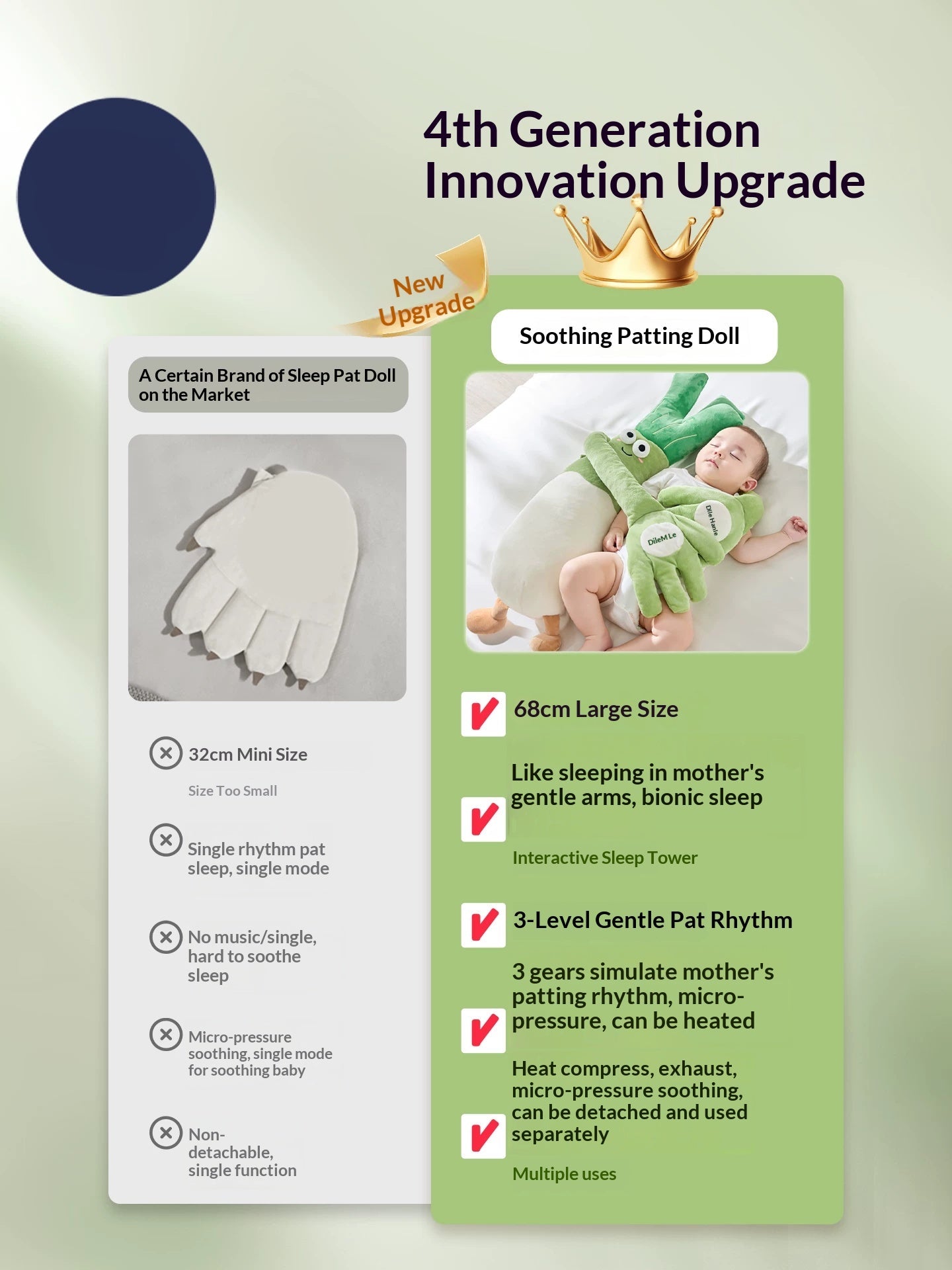 Breathable fabric detail of MEACAOFG Scallion soothing companion toy for newborns