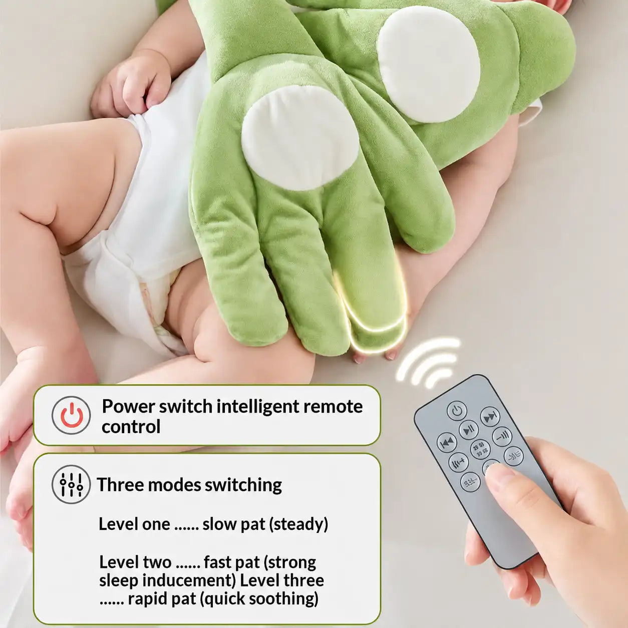 Anti startle patting function for newborn sleeping