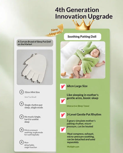 MEACAOFG Scallion Baby Co-Sleeping Doll - Realistic Rhythmic Patting Companion for Newborn Sleep & Comfort