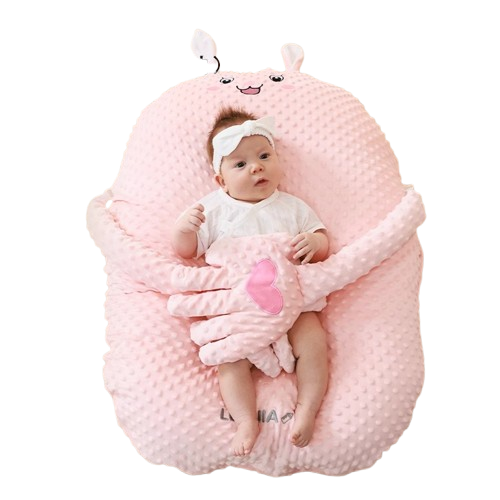 Premium medium baby cot with soothing patting hands in pink