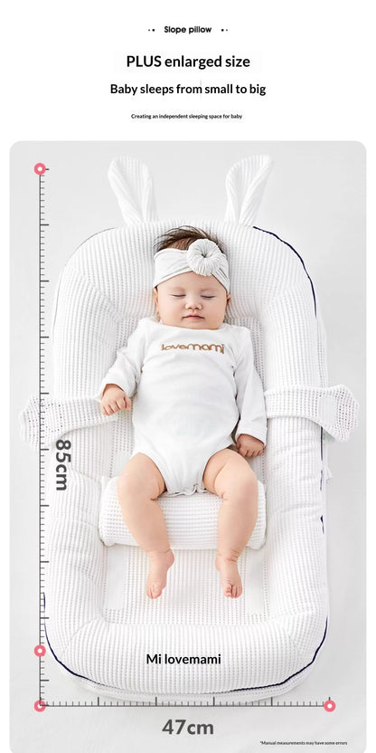 Safe convertible infant bed with non-toxic finish in a modern nursery setting