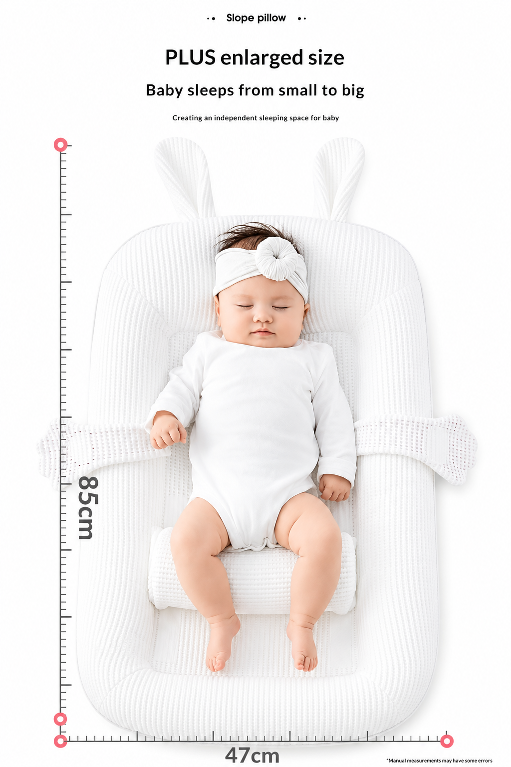 Product dimensions of anti reflux baby sleep lounger