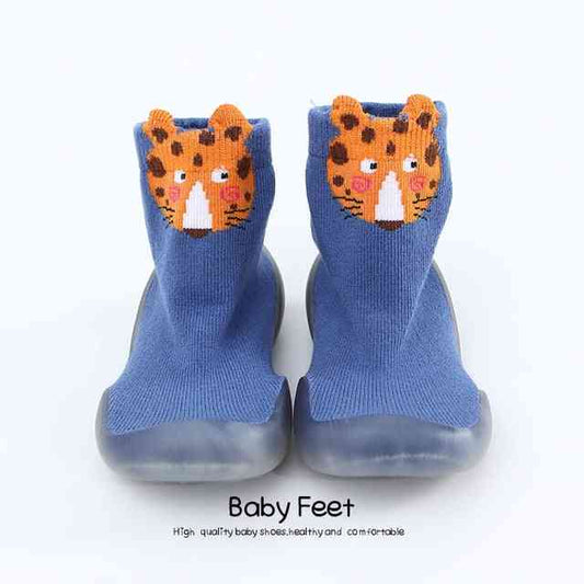 Tall Animal Sock Shoes - Blue Tiger