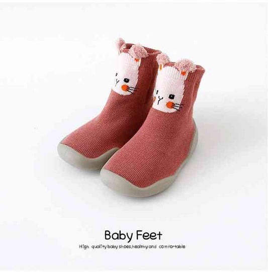 Premium Baby Sock Shoes - Pink Rabbit